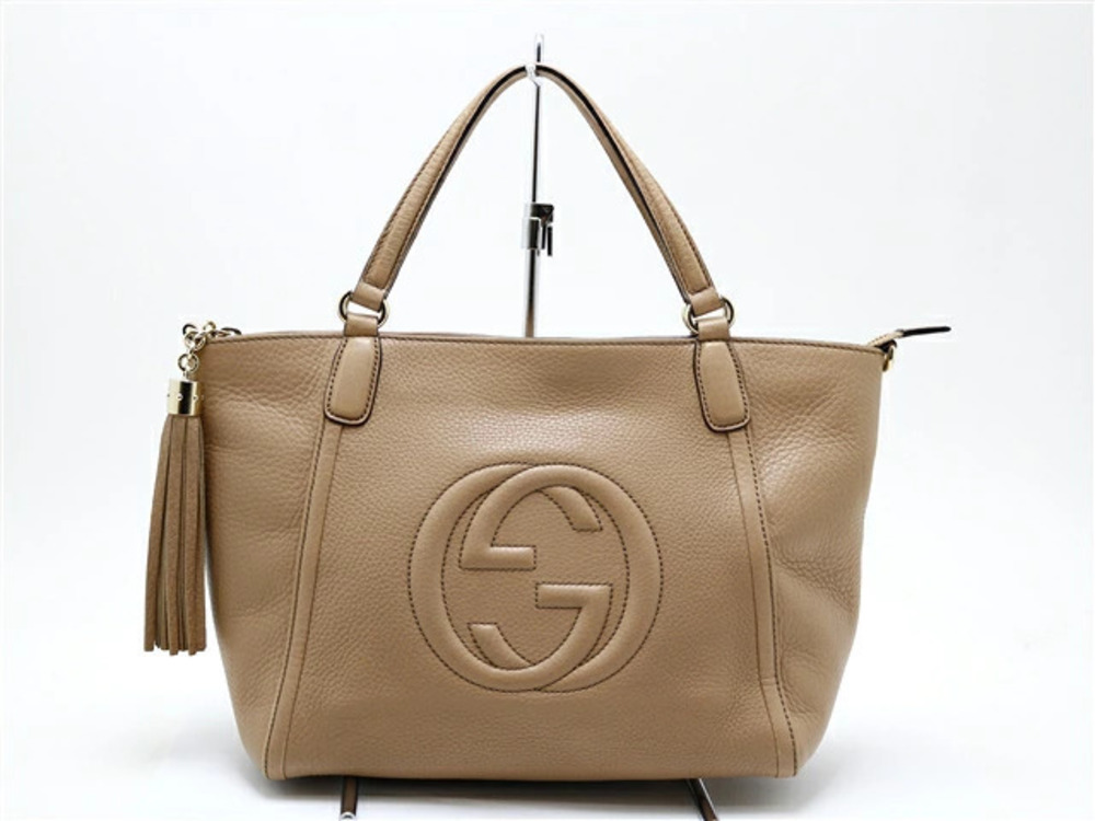 Gucci Bag Handbag Shoulder Beige Cream Calfskin
